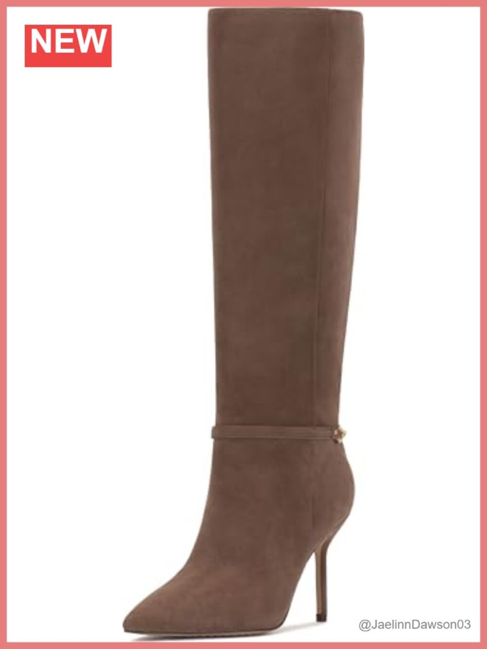Vince Camuto Suede Knee High Boots Stiletto Heel Pointed Toe Nylon Zipper